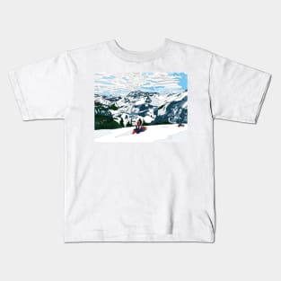 Skiers at Kandersteg, Switzerland Kids T-Shirt